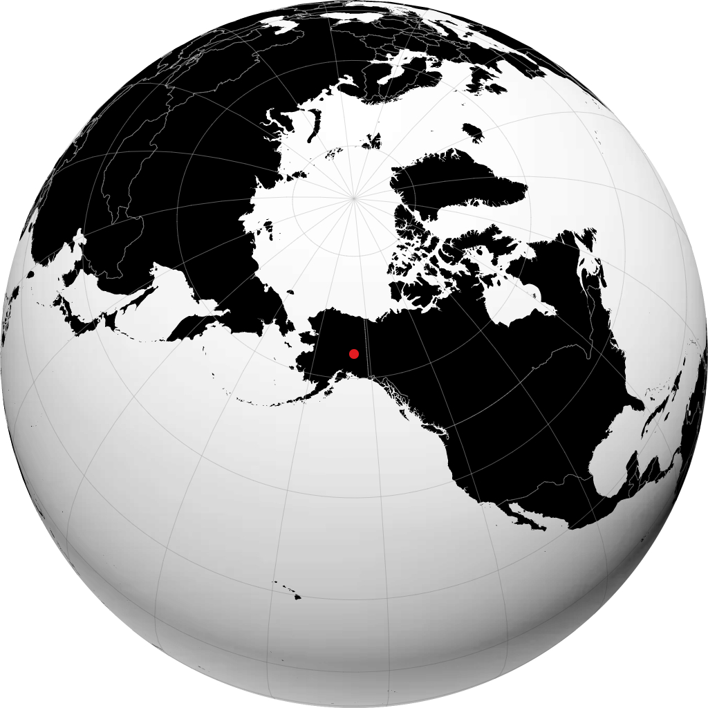 Fort Greely sur le globe