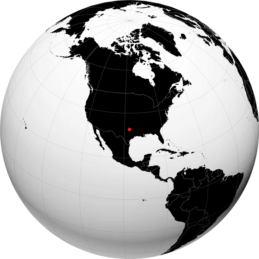 Fort Worth sur le globe