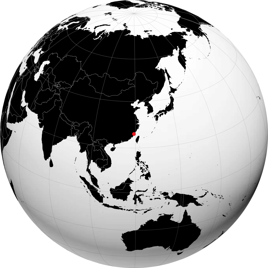 Fuzhou sur le globe