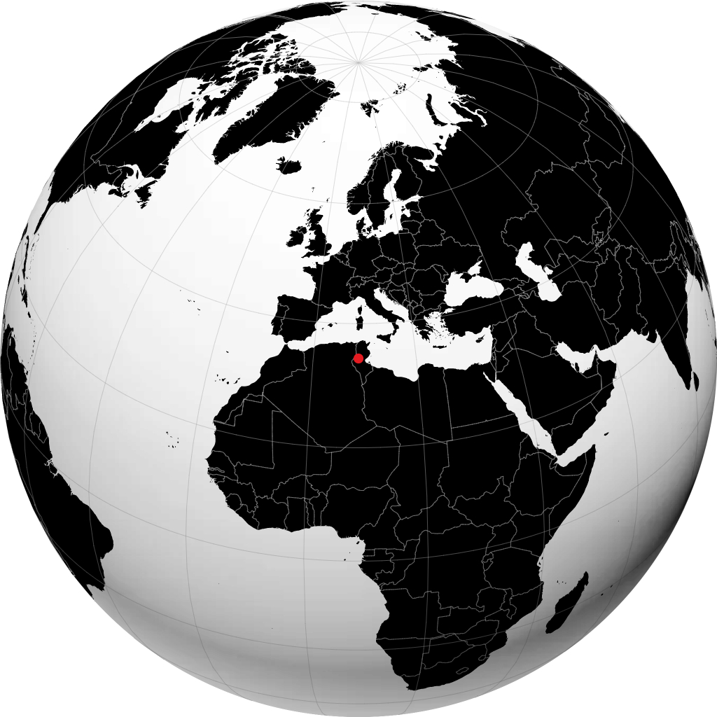 Gafsa sur le globe