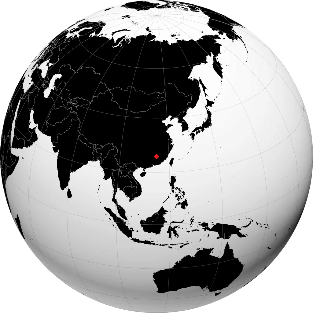 Ganzhou sur le globe