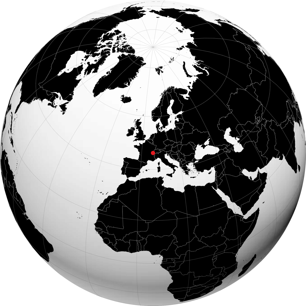Genève sur le globe