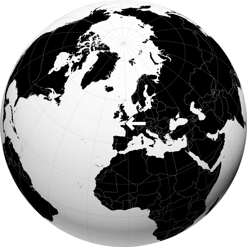 Guernesey sur le globe