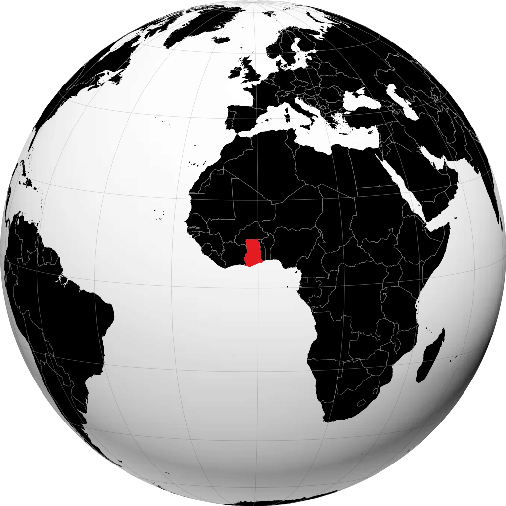 Ghana sur le globe