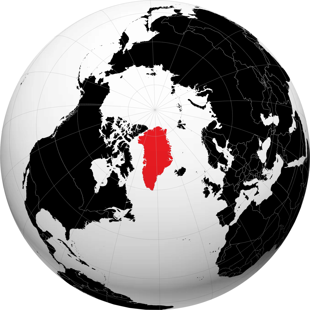 Groenland sur le globe