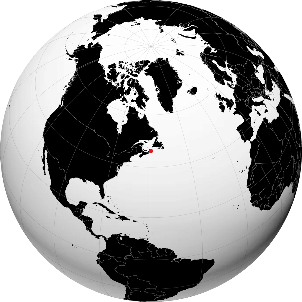 Glace Bay sur le globe