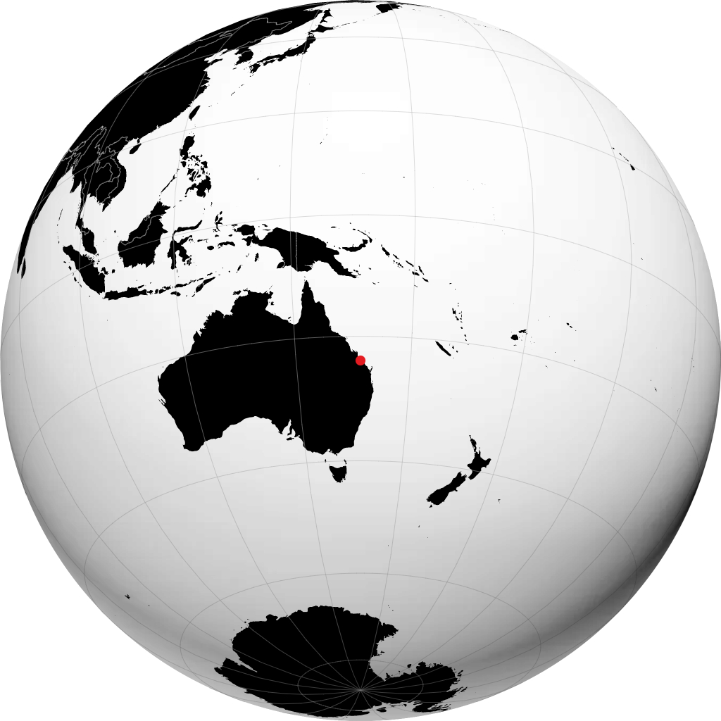 Gladstone sur le globe