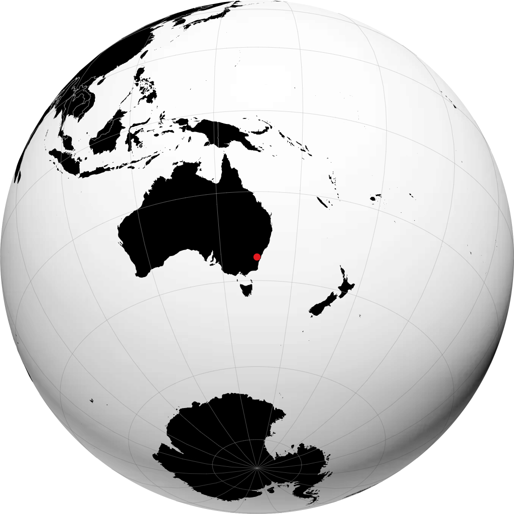 Goulburn sur le globe