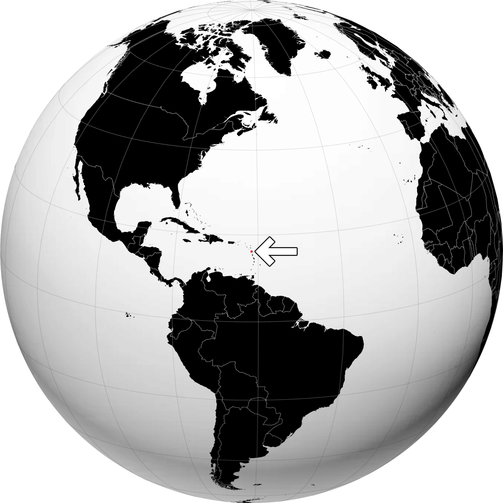 Guadeloupe sur le globe