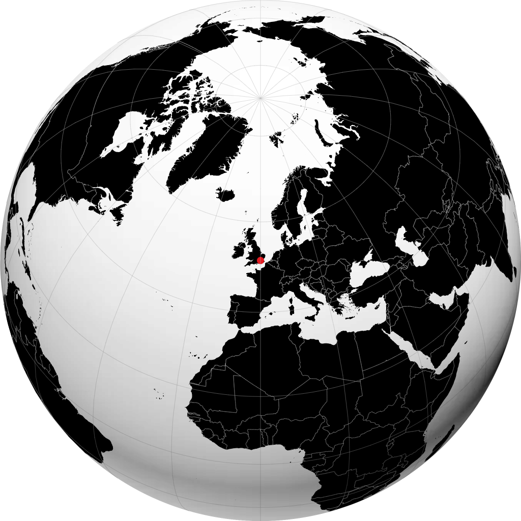 Greenwich sur le globe