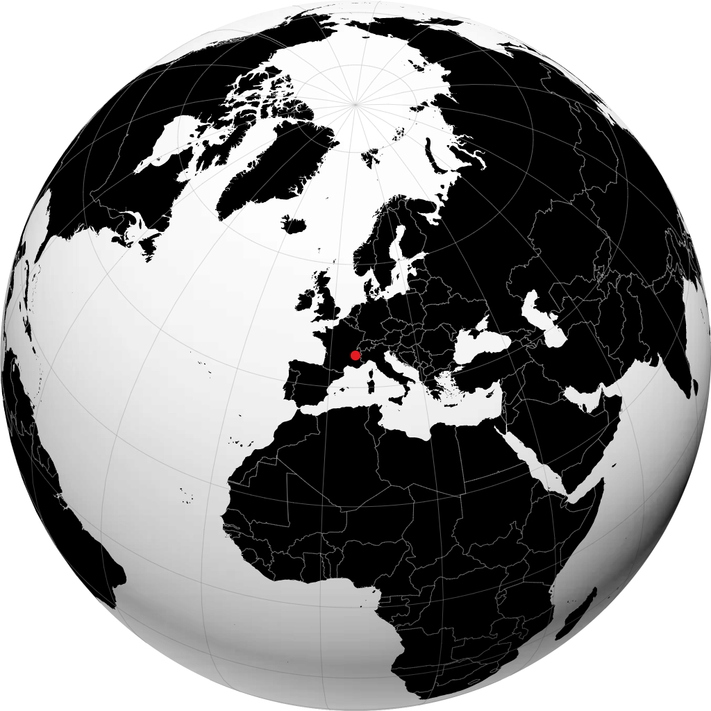 Grenoble sur le globe