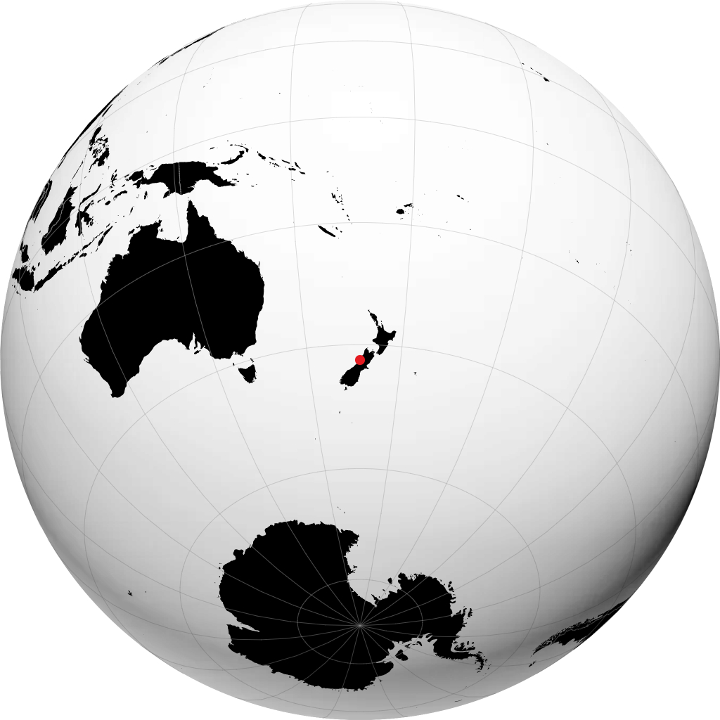 Greymouth sur le globe