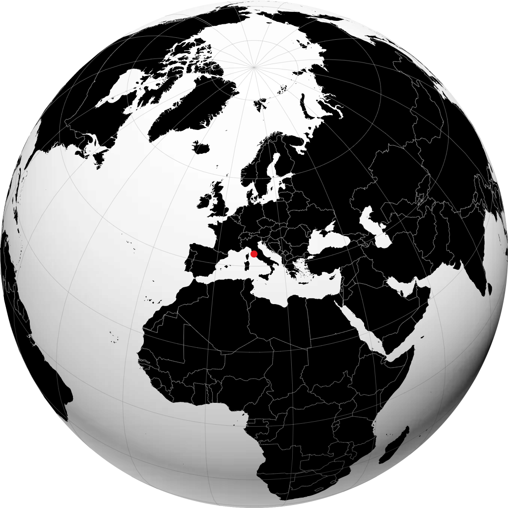 Grosseto sur le globe