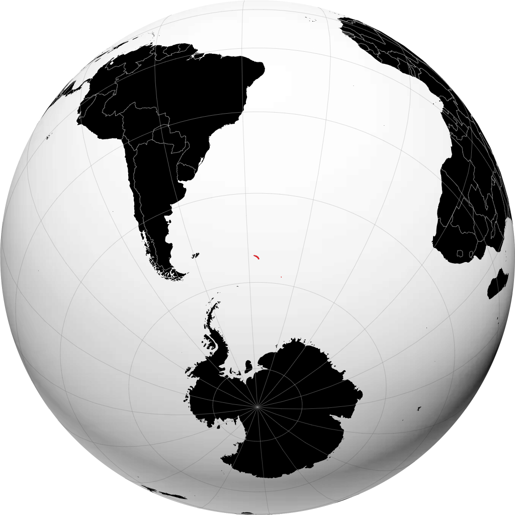 Géorgie du Sud et les îles Sandwich du Sud sur le globe