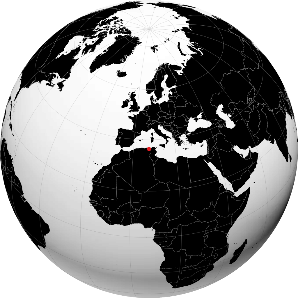 Guelma sur le globe