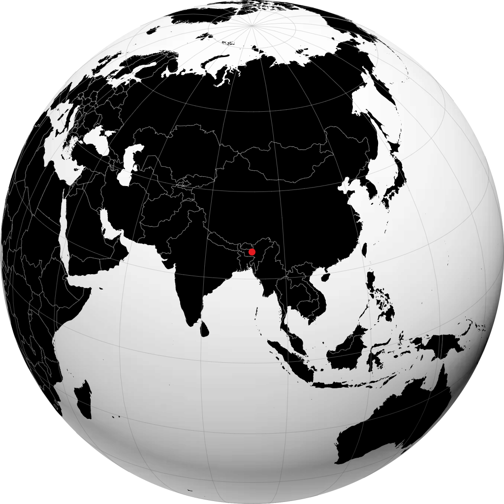 Guwahati sur le globe