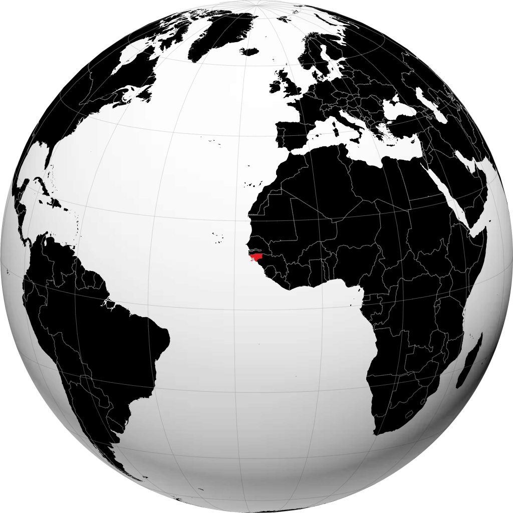 Guinée-Bissau sur le globe
