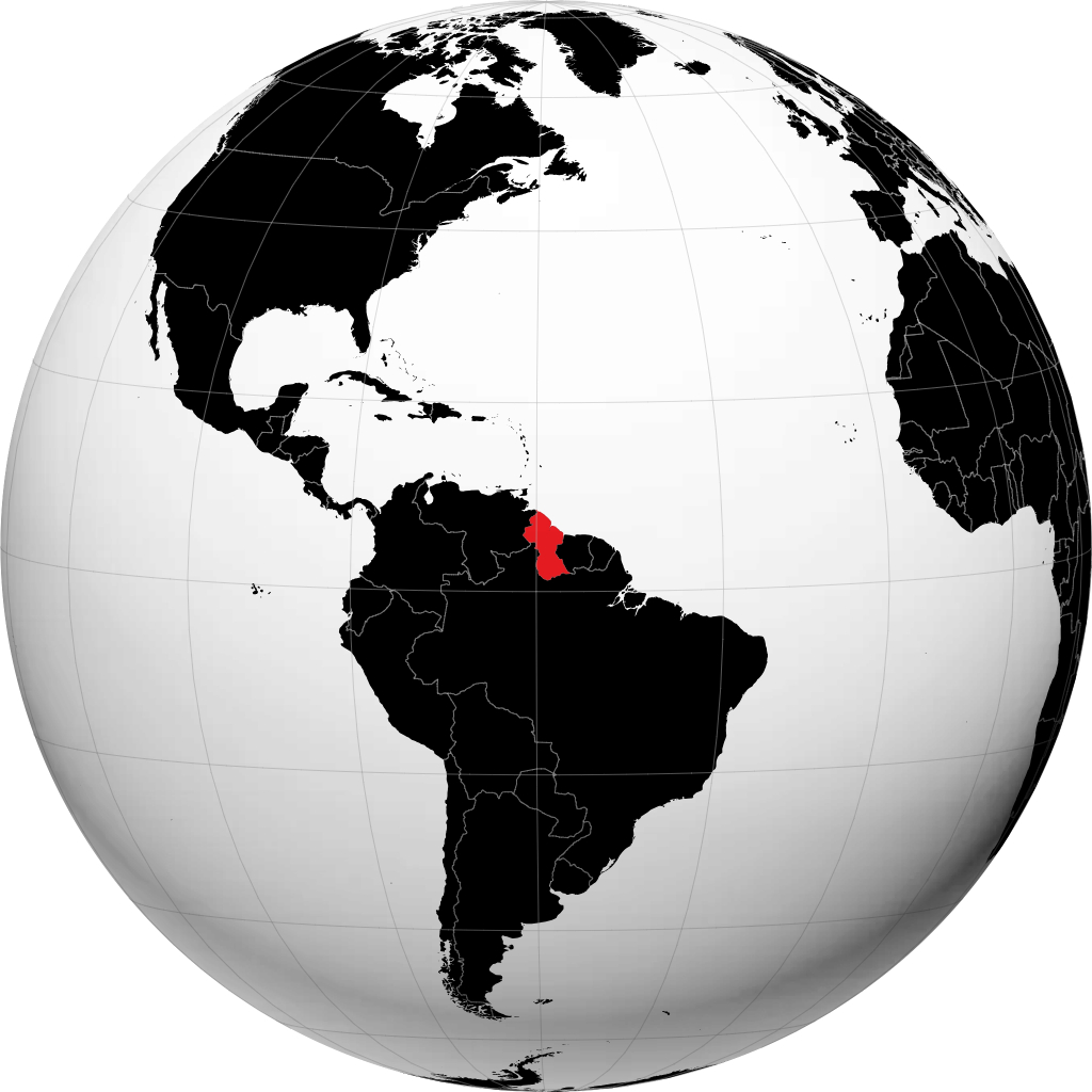 Guyana sur le globe