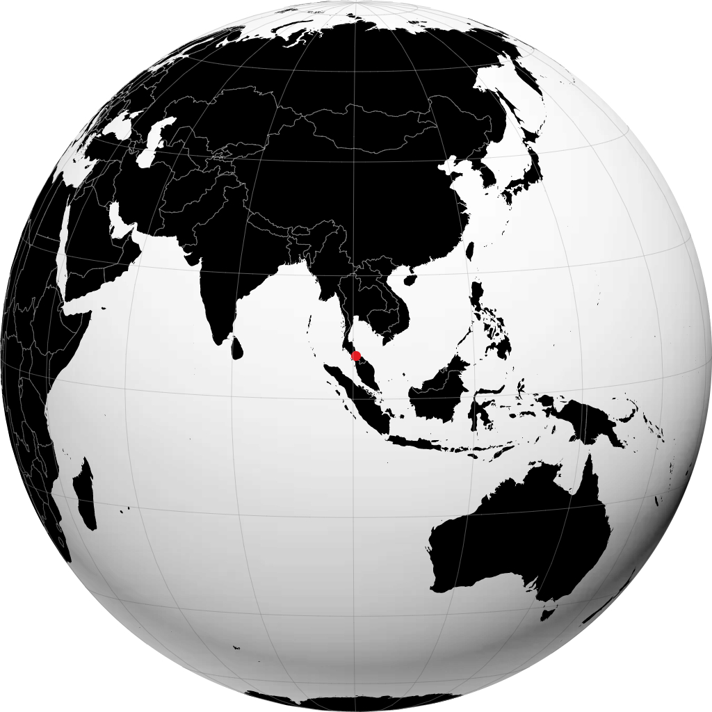 Hat Yai sur le globe