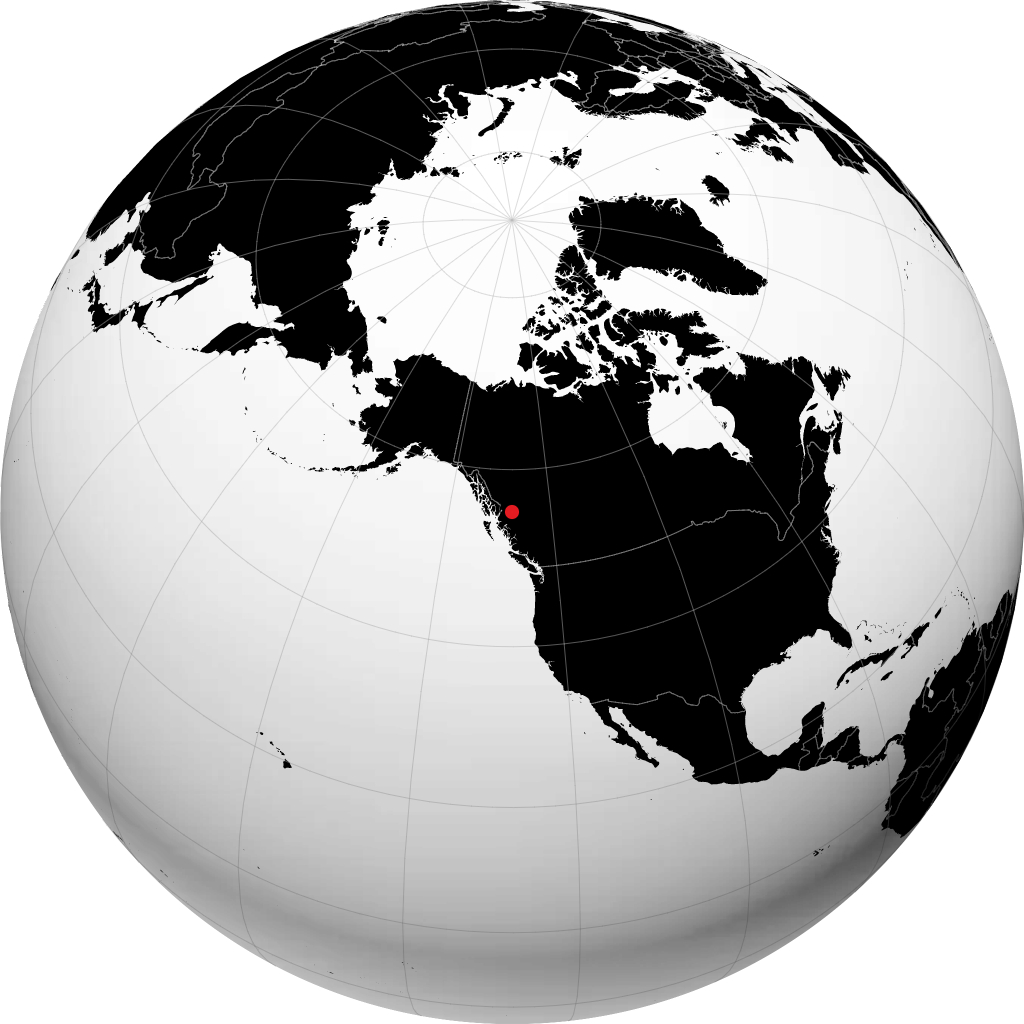 Hazelton sur le globe