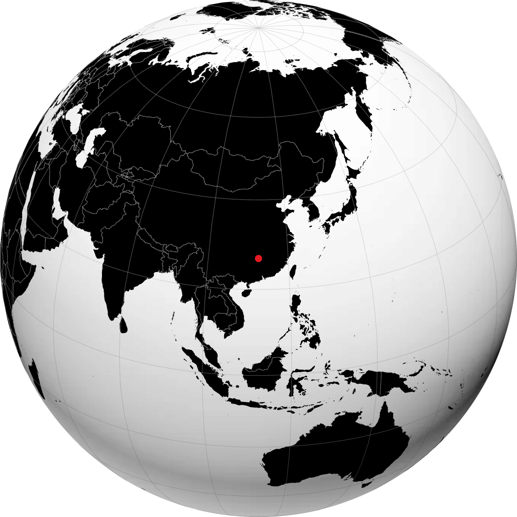 Hengyang sur le globe