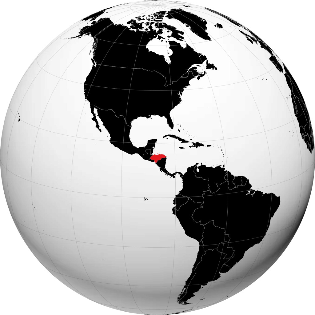 Honduras sur le globe