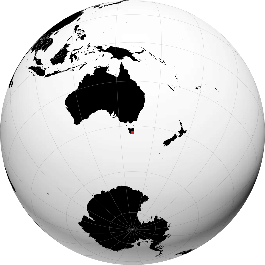 Hobart sur le globe