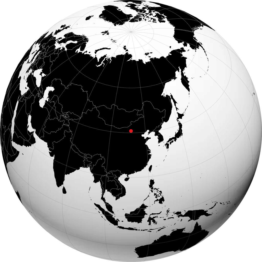 Hohhot sur le globe