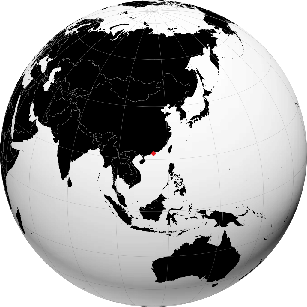 Hong Kong sur le globe