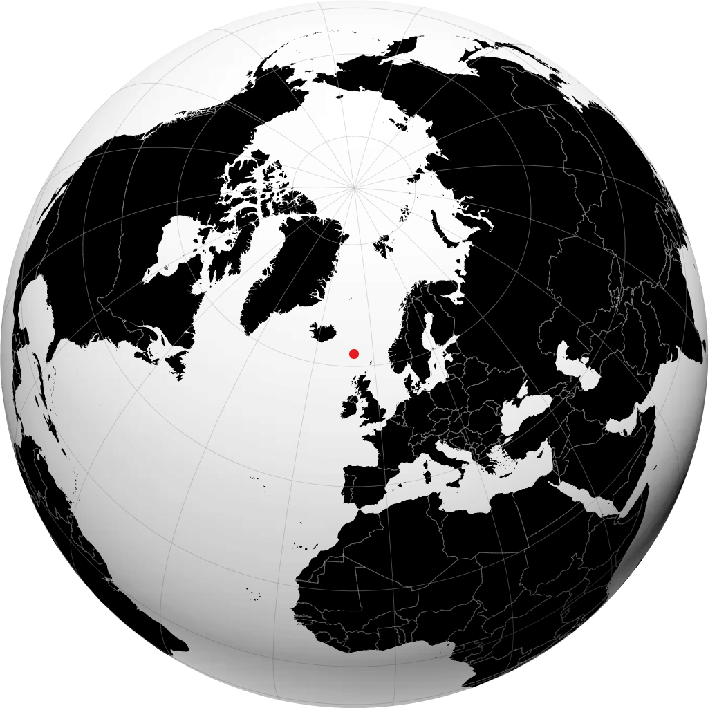 Hoyvík sur le globe