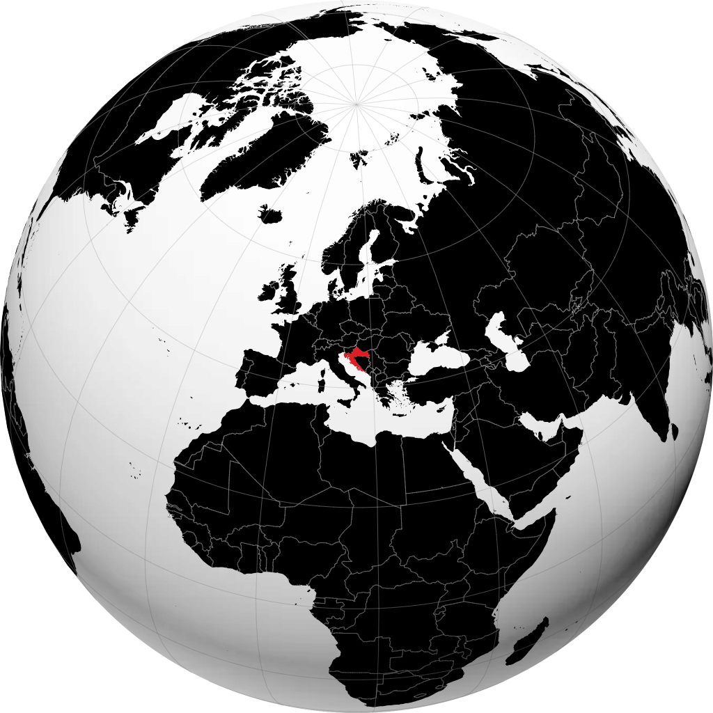 Croatie sur le globe