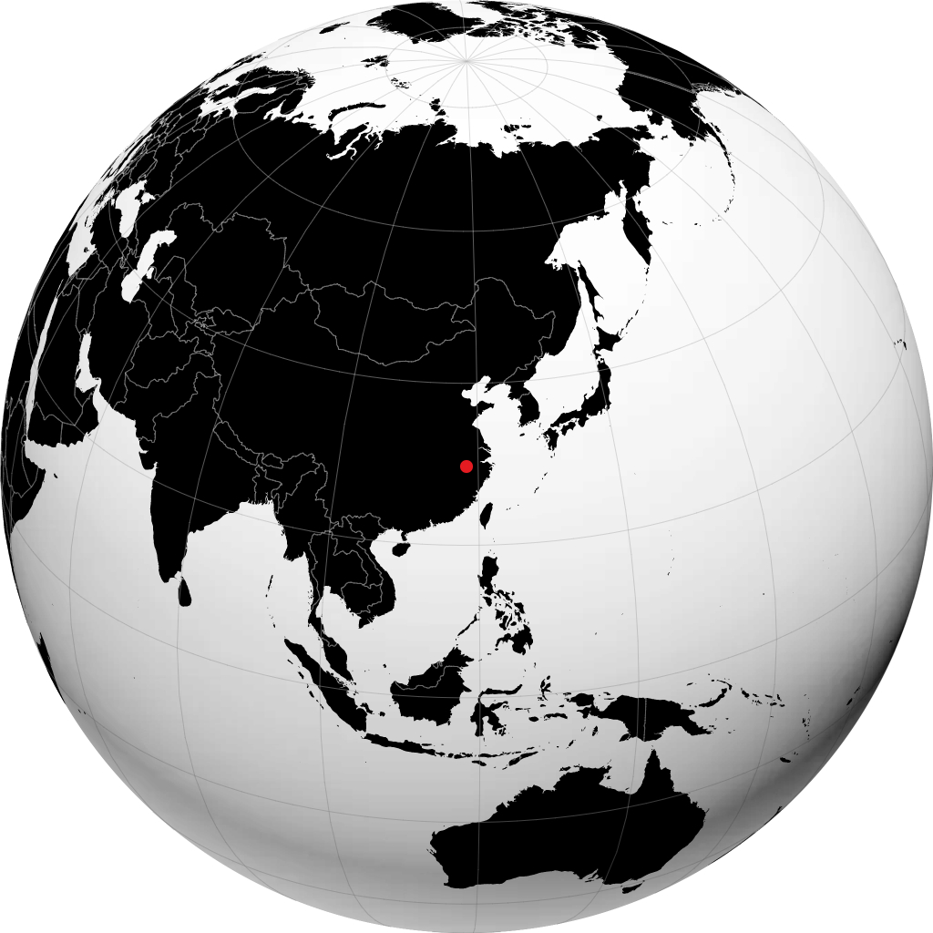 Huangshan sur le globe