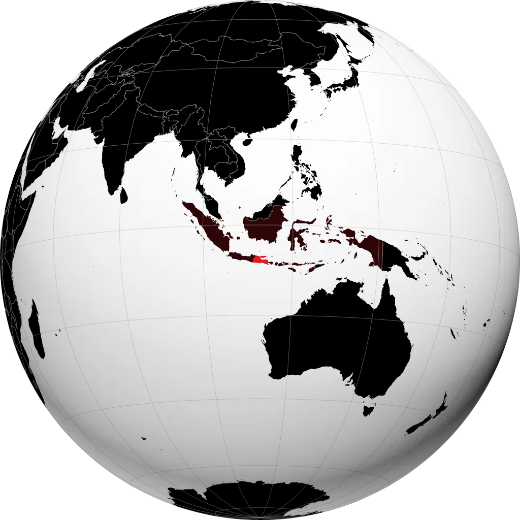 Java oriental sur le globe