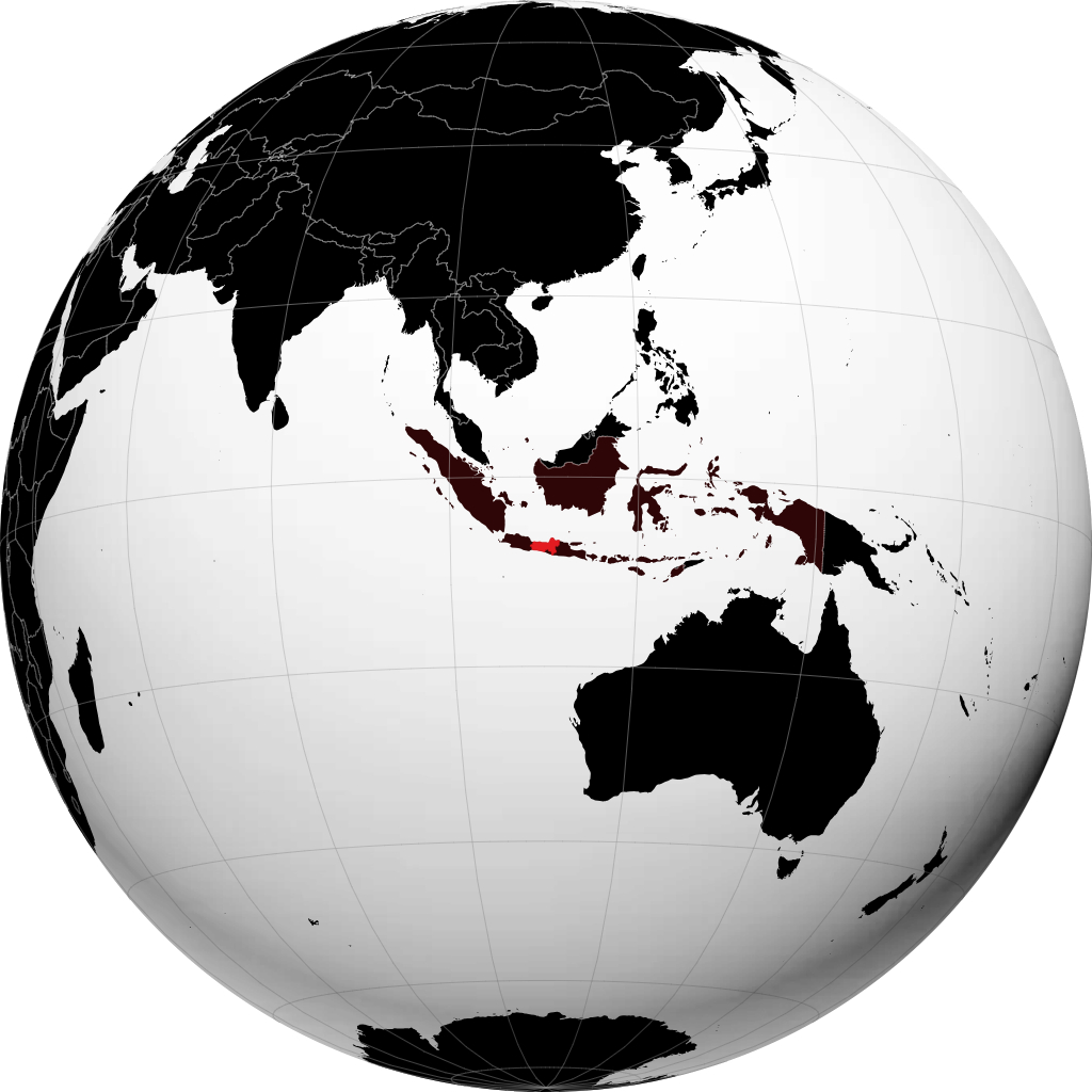 Province de Java-Centre sur le globe