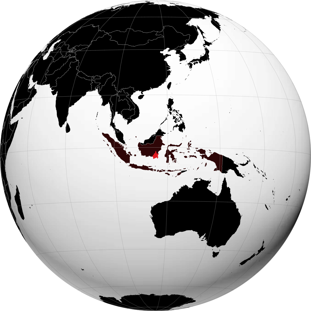 Kalimantan du Sud sur le globe