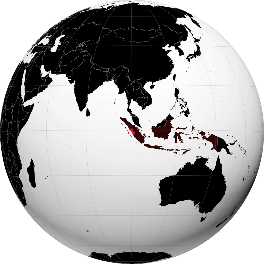 Province de Sumatra occidental sur le globe