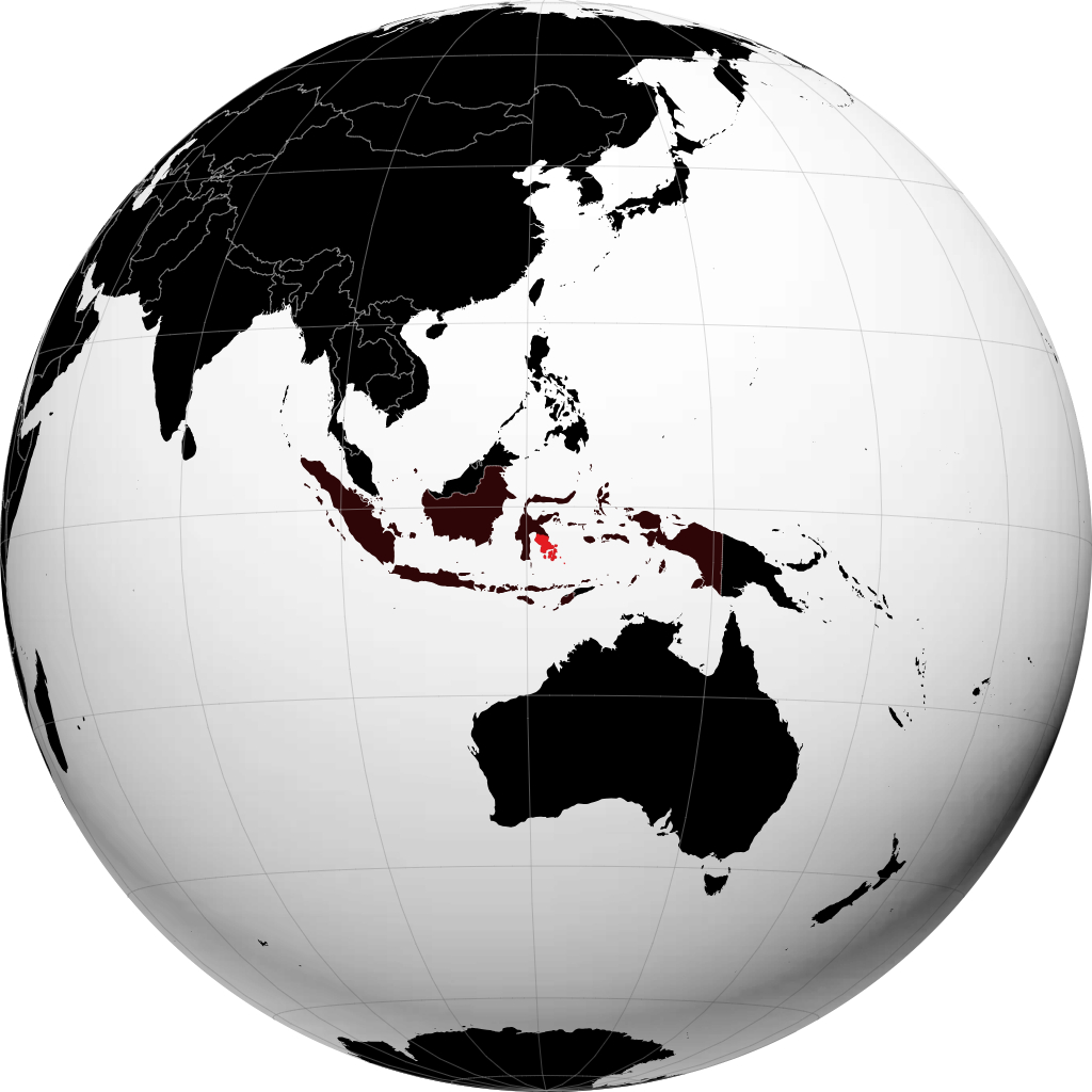 Sulawesi du Sud-Est sur le globe
