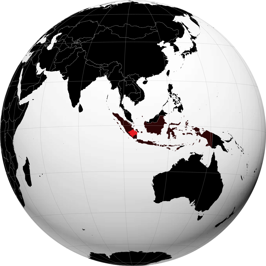 Sumatra du Sud sur le globe