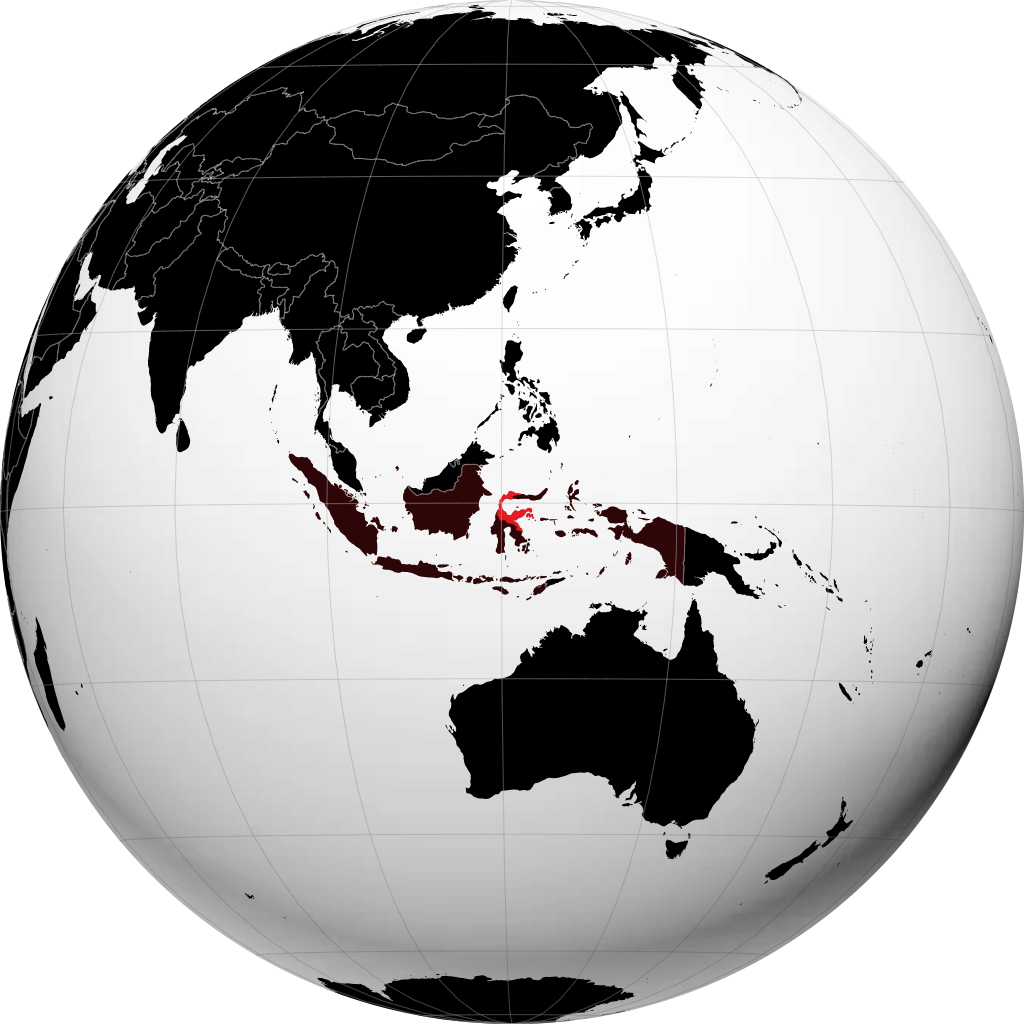 Sulawesi central sur le globe
