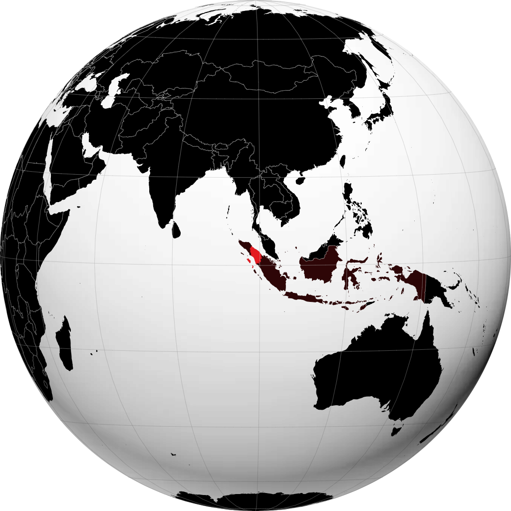 Sumatra du Nord sur le globe