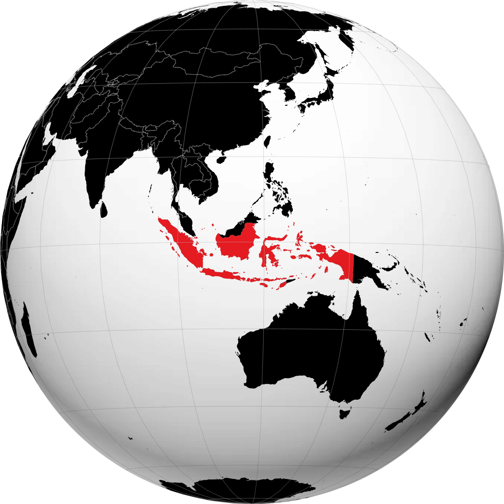 Indonésie sur le globe