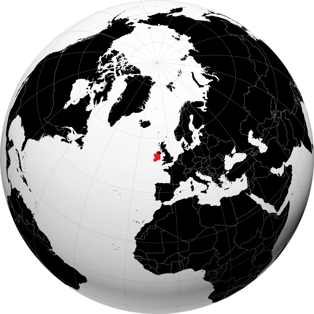 Irlande sur le globe