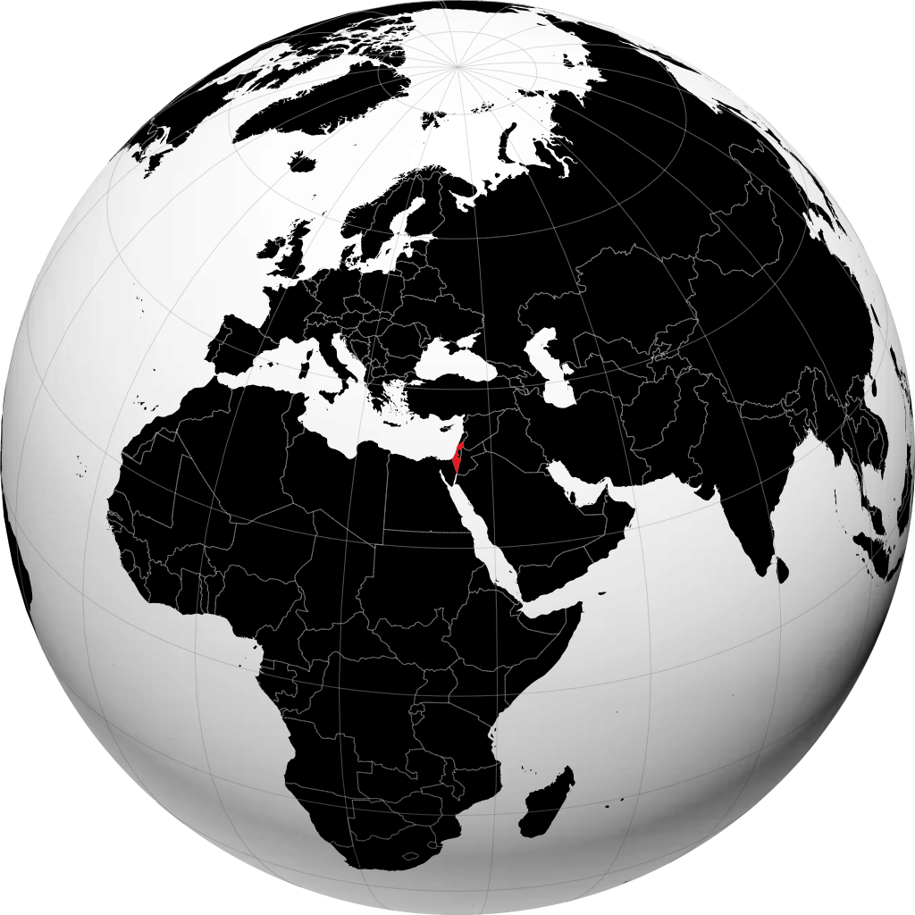 Israël sur le globe