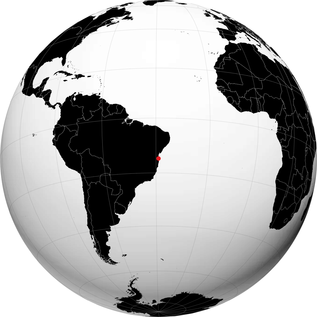 Ilhéus sur le globe