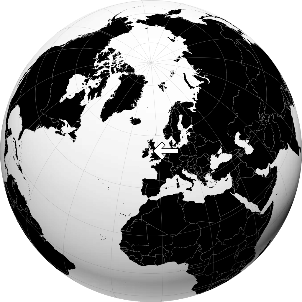 Île de Man sur le globe