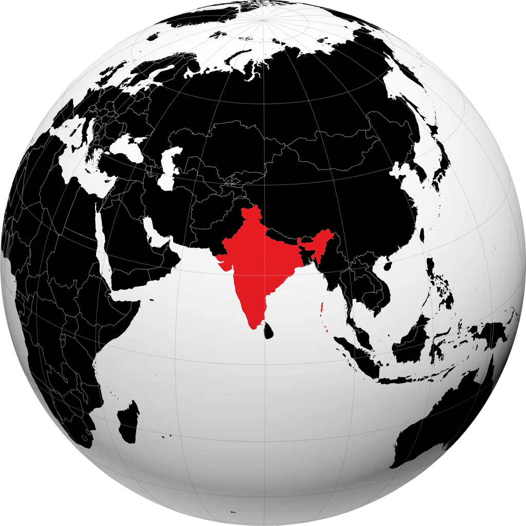 Inde sur le globe
