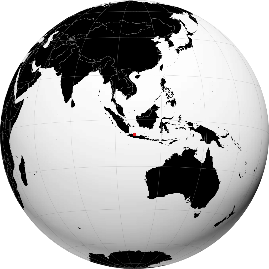 Indramayu sur le globe