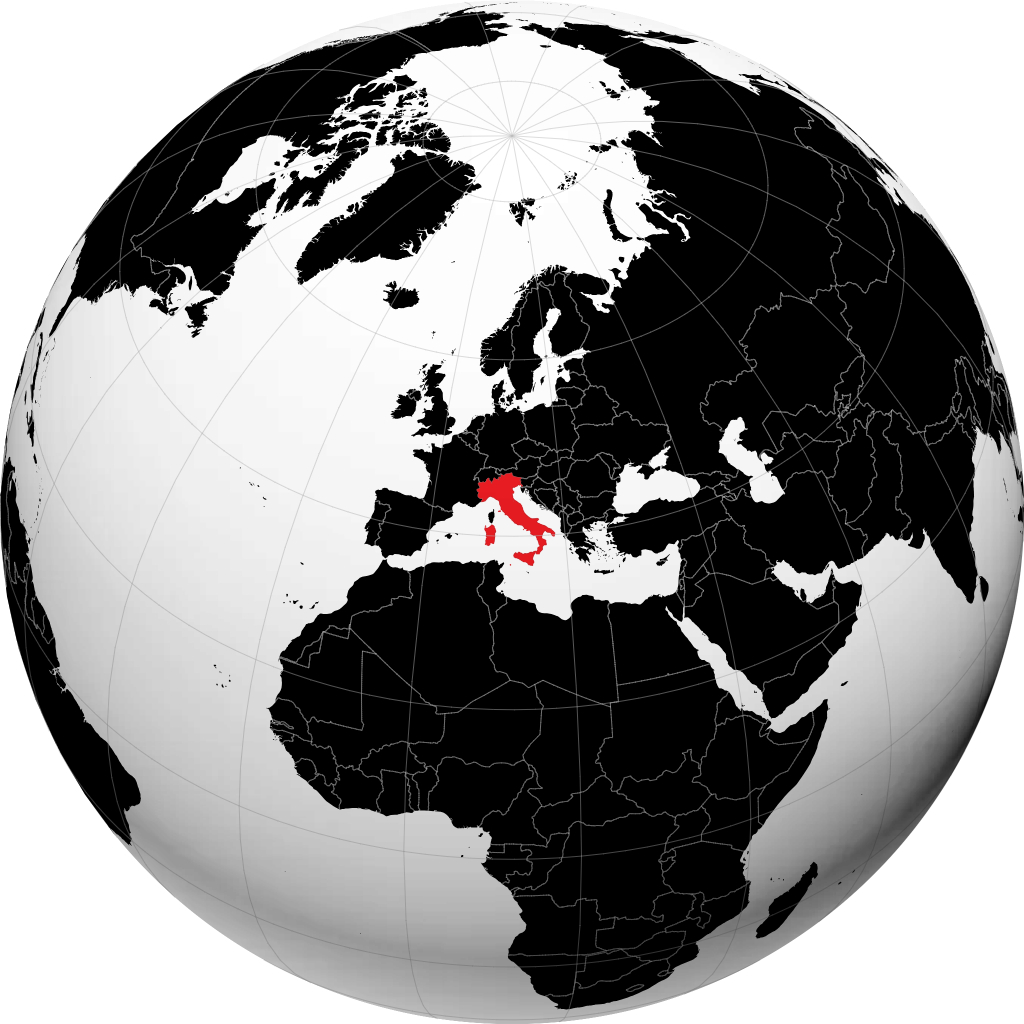 Italie sur le globe