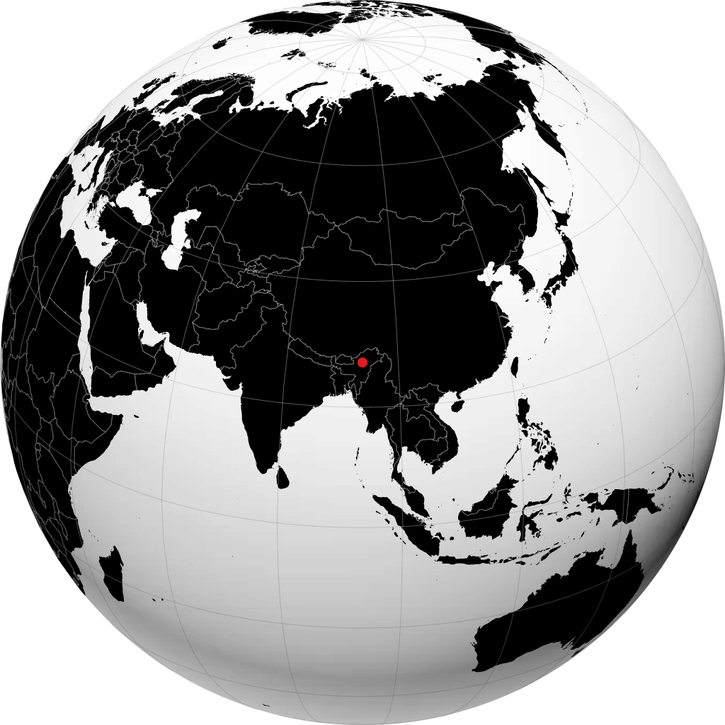 Itanagar sur le globe