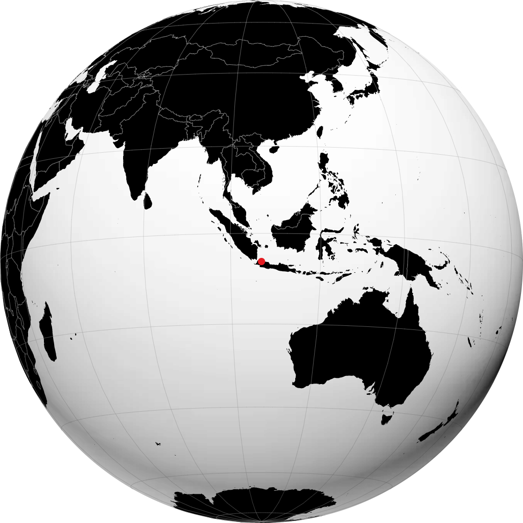 Jakarta sur le globe